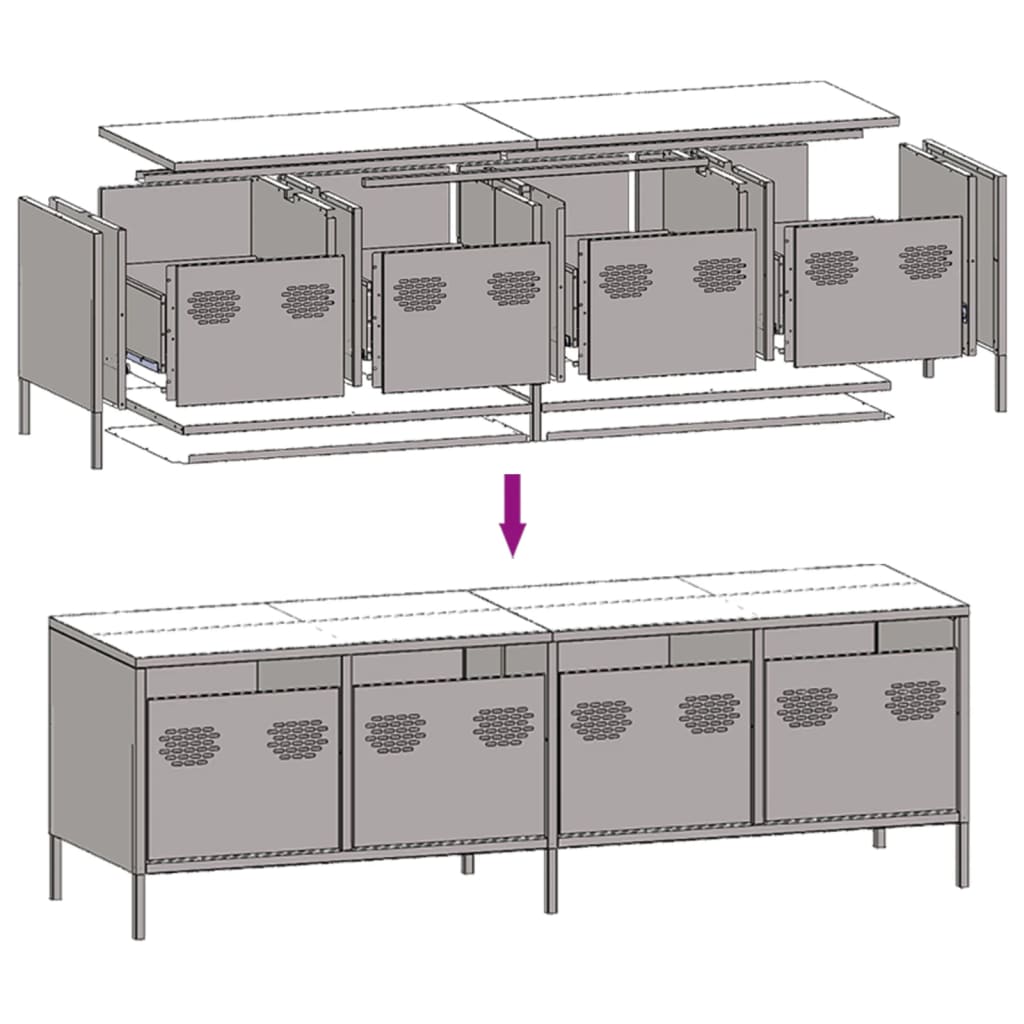 TV Cabinet Anthracite 135 X 39 X 43.5 Cm Cold Rolled Steel