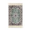 Persian Style Hand-Knotted Floor Mat With Tassels Retro Ethnic Geometric Printed Area Rugs Kitchen Bedroom Bath Non-Slip Carpet
