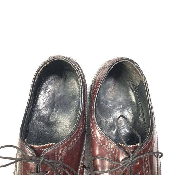 70s Vintage Florsheim Size 9D 26.5 27.0cm Full Brogue Dress Shoes Brown(USED)