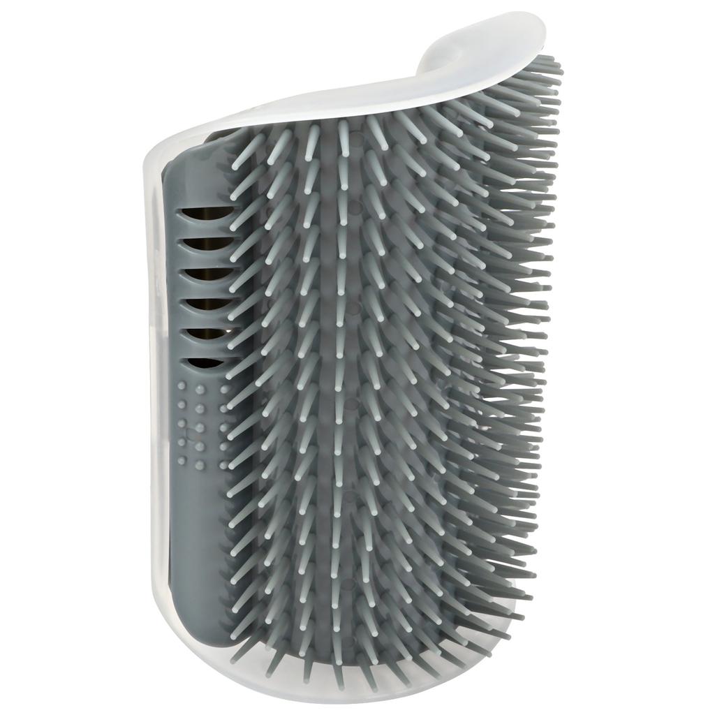 Plastic Cat Self Groomer   Comb Buty Soft Brush Body Scratcher on Wall Corner