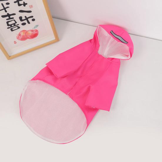 Yousheng Pet Raincoat Reflective Stripe Fastener Tape Traction Hole Full Body Coverage Brim Layered Hooded Cloak for Outdoor