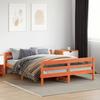 VidaXL Bed Frames and Headboards, Double Bed with Slatted Base, Adult Bed, Bedroom Furniture, Modern, Wax Brown 842793