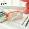 Rainbow Gradient Pen Bag Iridescent Holographic Pencil Case, Transparent Stationery with Wide Multi-pen Storage Pouch U-Shaped Zipper, Large Capacity