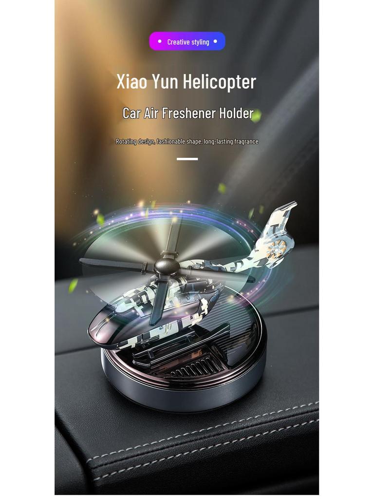 Solar-Powered Rotating Helicopter Car Air Freshener Ornament