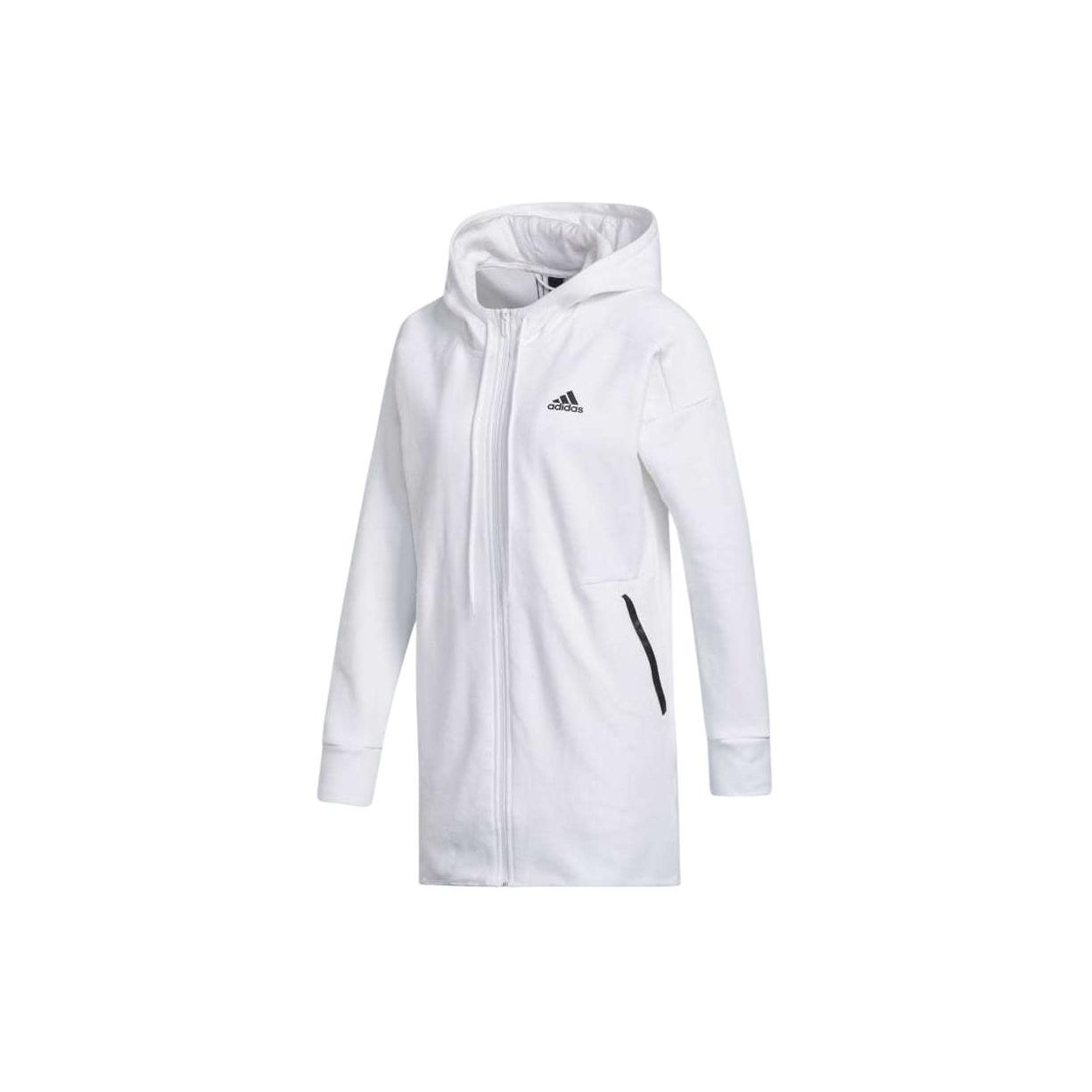 adidas Sportswear Long Hooded Jacket White Women FS6933 S
