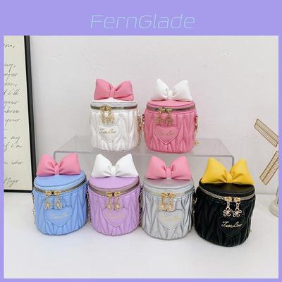 Children Cute Butterfly Knot Pu Water Bucket Bag For Daily Casual Use