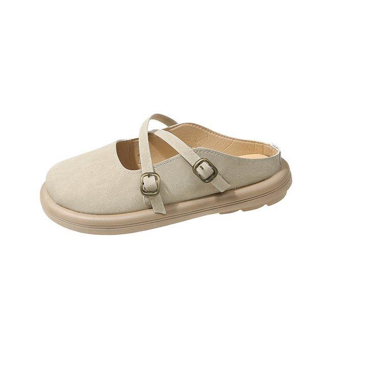 

Baotou half slippers women s summer 2025 new with skirt Mary Jane half tray women s shoes platform French out sandals 40