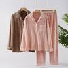 Herbst/Winter Sea Island Samt Partner-Pyjamas: Damen Warm & Herren Verdicktes Korallenfleece Hauskleidung