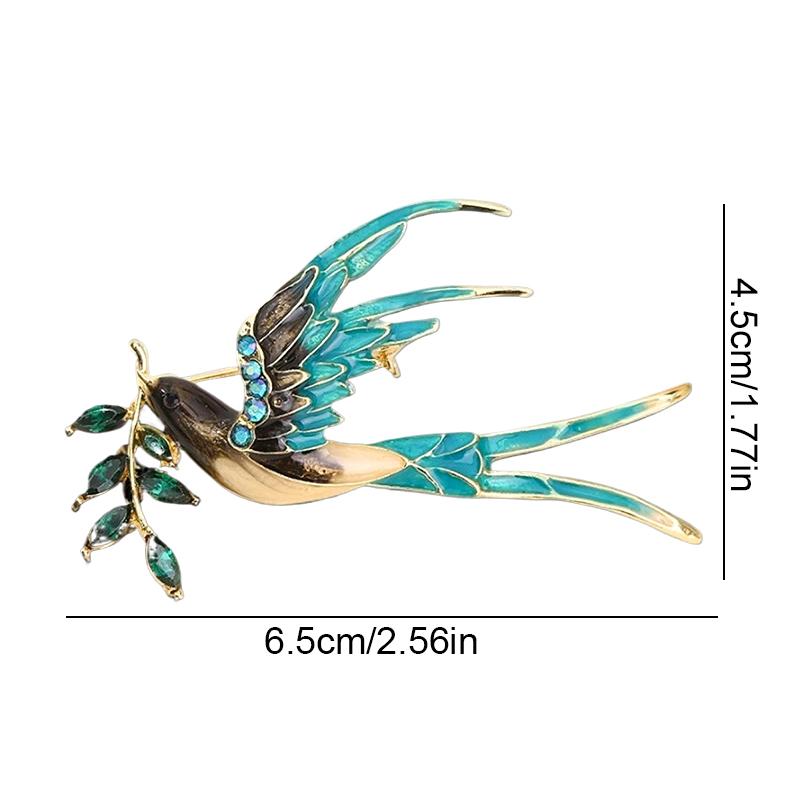 1PC Brooch Lightweight Lapel Pin Hypoallergenic Enamel Bohemian Bird Daily Swallow Sturdy Clothing Elegant