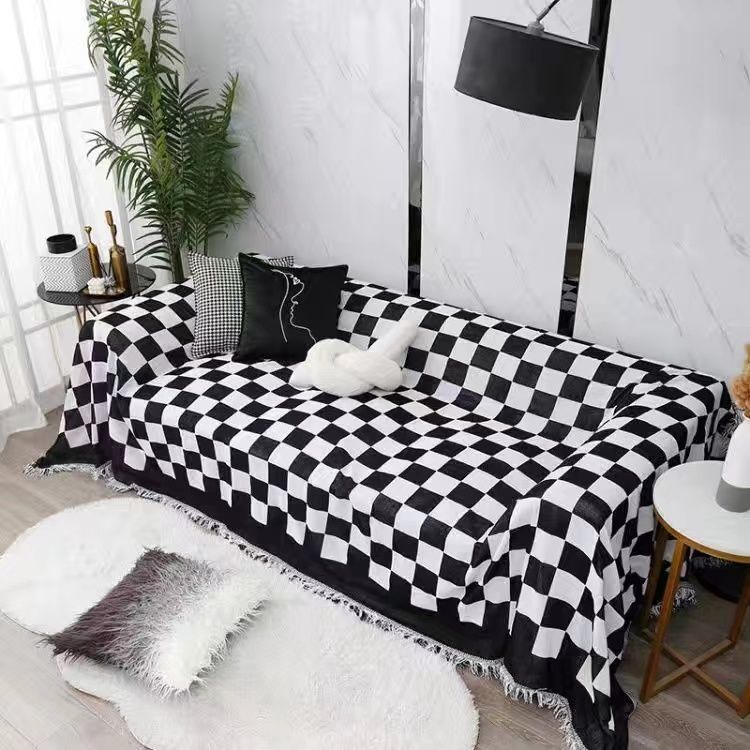 

Простой современный модный диван, декоративное одеяло, диван, полотенце, чехол для дивана, полное покрытие, шахматная доска 180*180cm