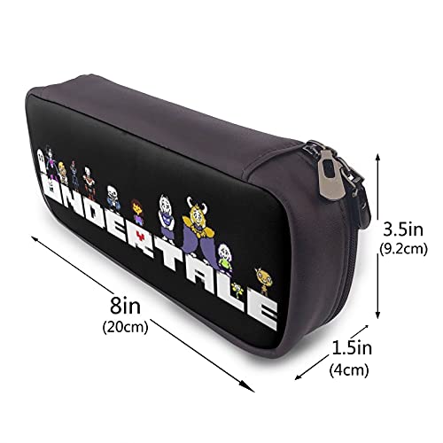 Undertale Pencil Case, Large Capacity, Multifunctional, Stylish Leather Pen Pouch, Simple Tool Pencil Case for Boys, Girls, and Kids, Suitable for Hig