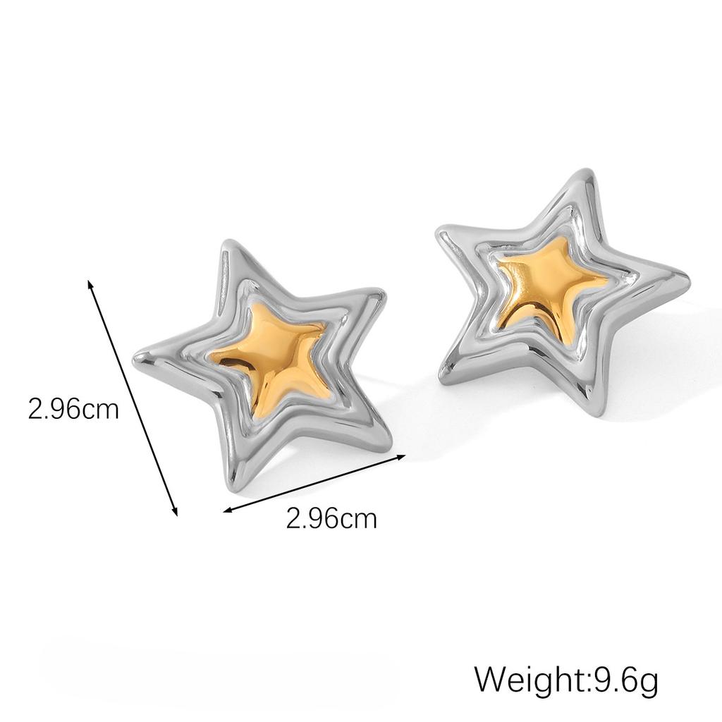 Yori 2025 New Gold Silver Mix Color Geometric Stainless Steel Earrings Waterproof and Hypoallergenic Summer Party Jewelry