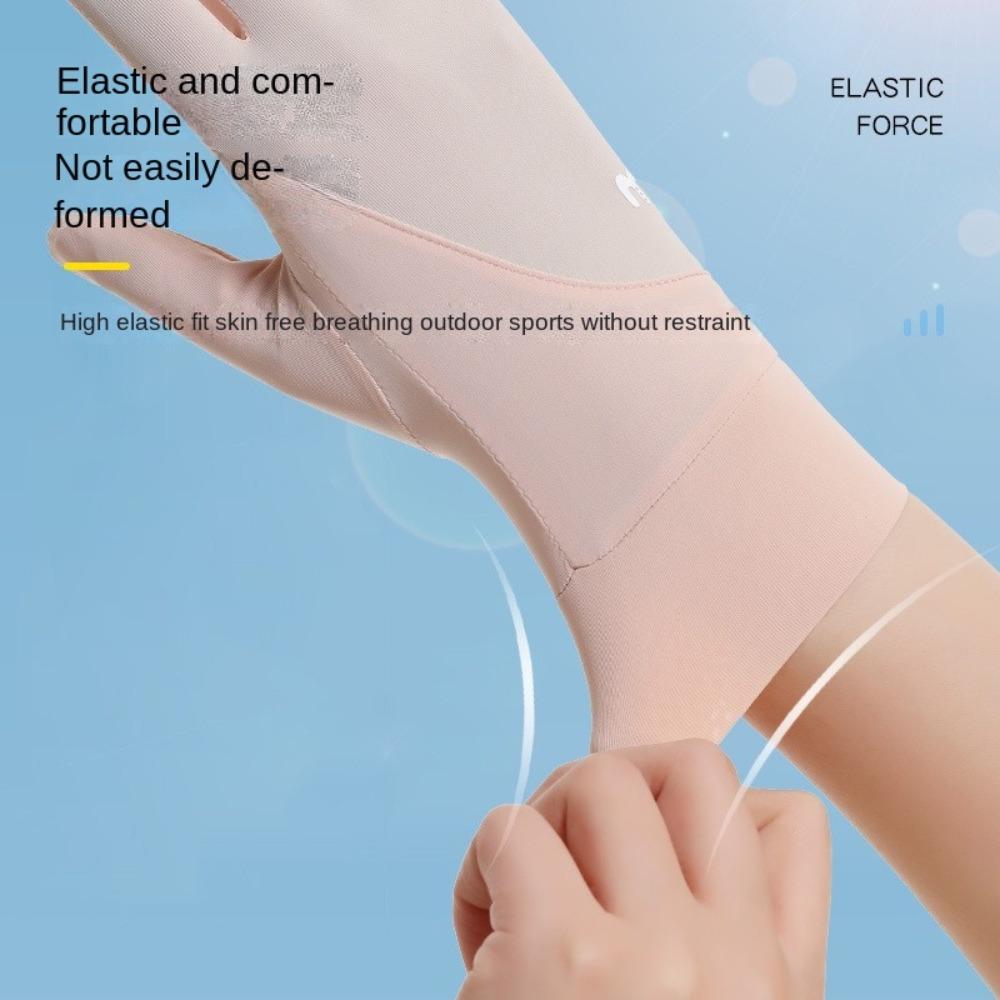 Touch Screen Sunscreen Gloves Anti-UV Driving Mittens New Ice Silk Gloves  Women Men