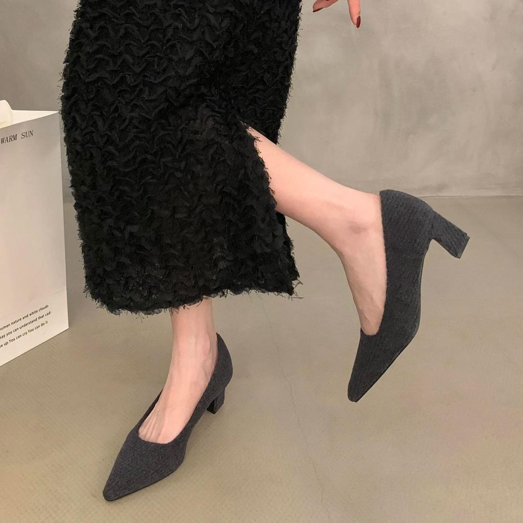 Fashion Bailamos Women Pump Shoes Fashion Pointed Toe Shallow Ladies Elegant Mary Jane Shoes Soft Low Heel Dress Shoes Mujer