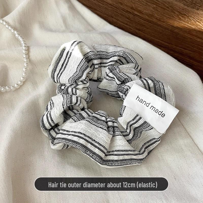 

Нежная полосатая кожаная резинка для волос в корейском стиле: Эластичная резинка для волос и повязка на голову класса люкс для женщин чёрный/белый