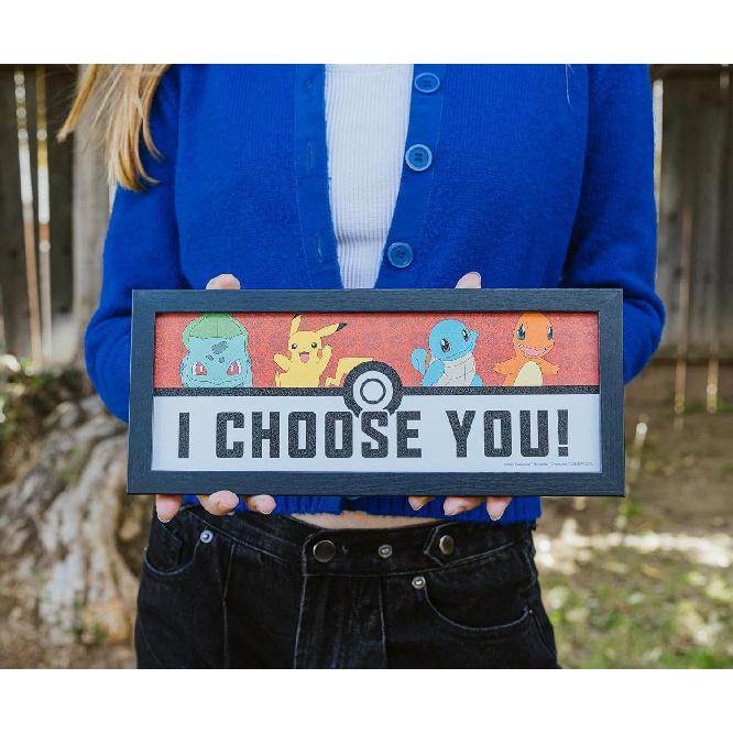 Pokemon "I Choose You" 12 x 5 Inch Framed MDF Wall Art
