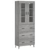 VidaXL Buffet haut Sonoma gris 69,5x34x180 cm Bois d'ingénierie 3198423