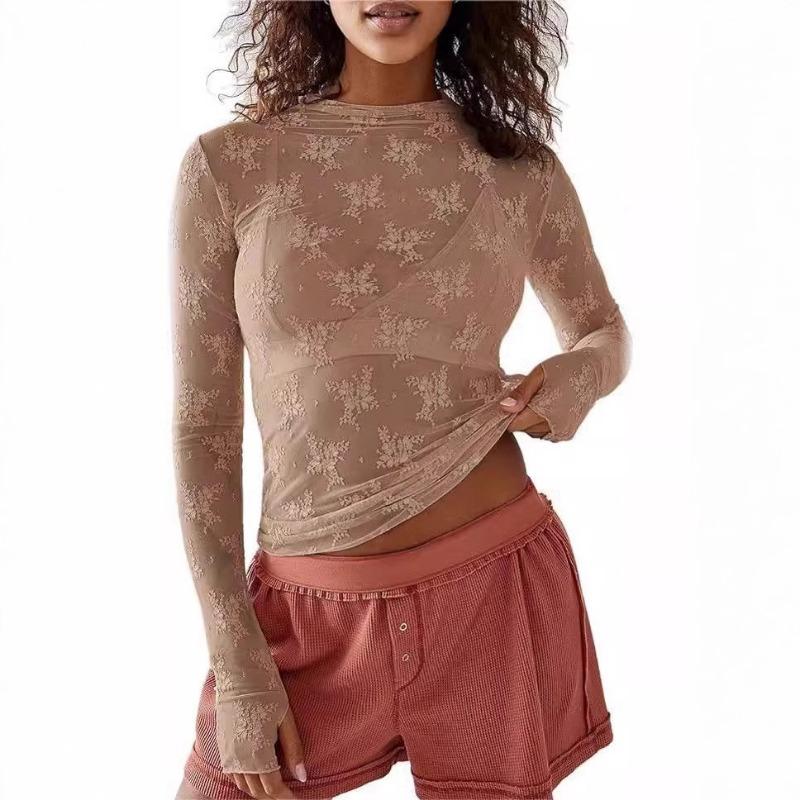 Women's Sexy Hottie Thumbhole Lace Bottom Shirt