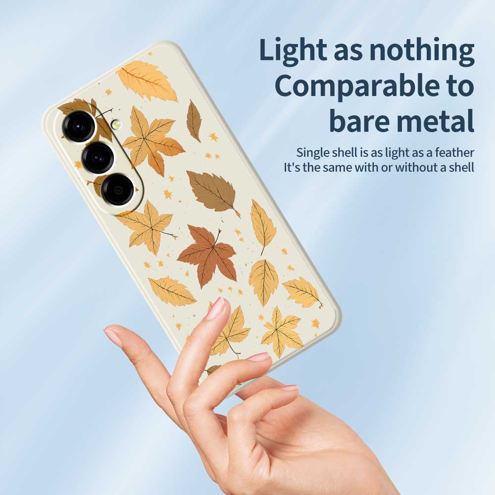 For Samsung Galaxy A56 5G Case Maple Leaves Pattern Printing Straight Edge TPU Phone Back Cover