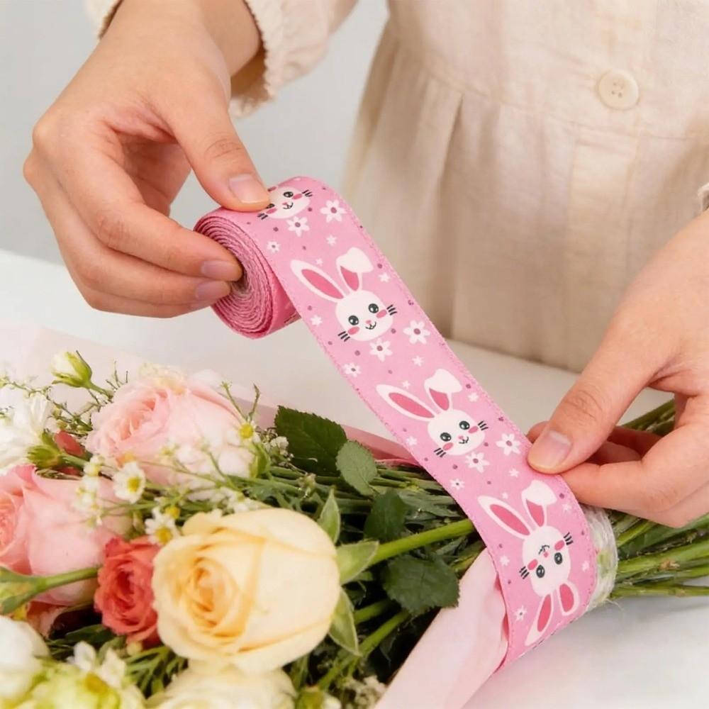 Vibrant Colors Easter Printed Ribbons Cartoon Gift Packaging Ribbon  Easter Baskets