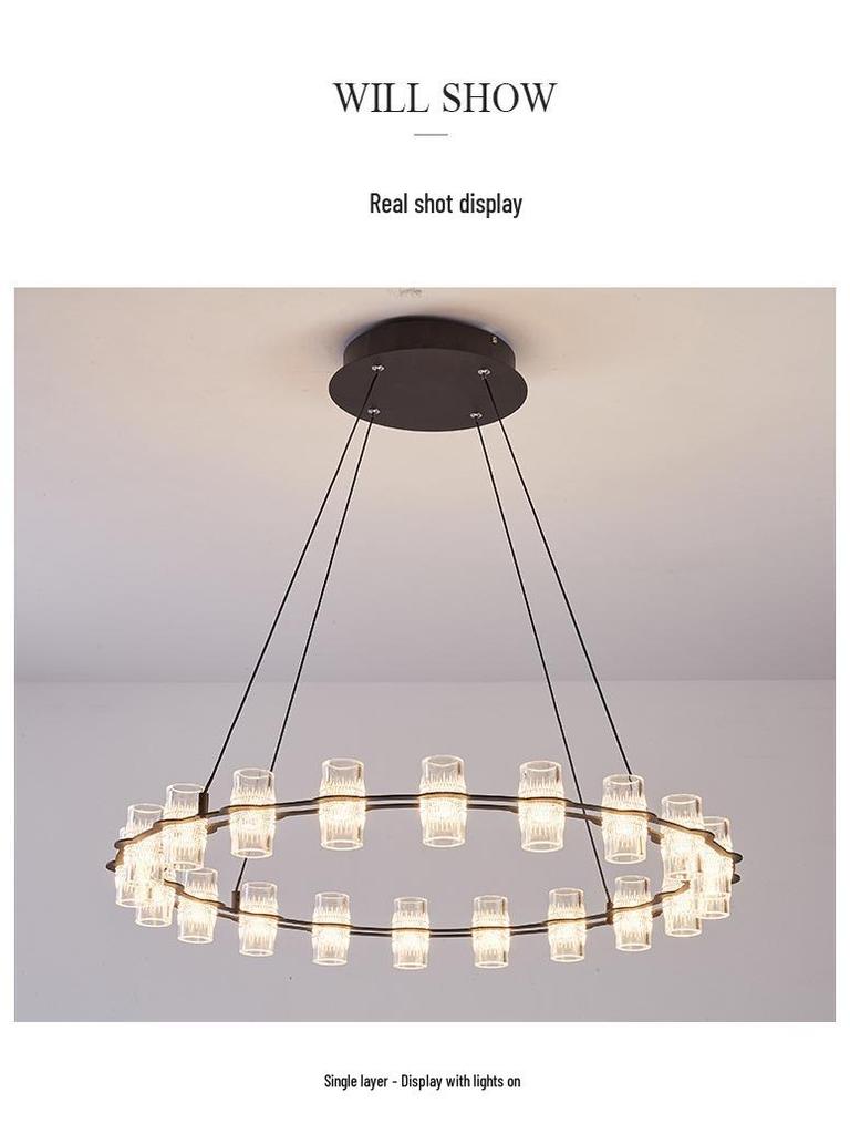Postmodern Minimalist Chandelier for Living Room, Restaurant, or Bedroom - Italian Round Ring Design