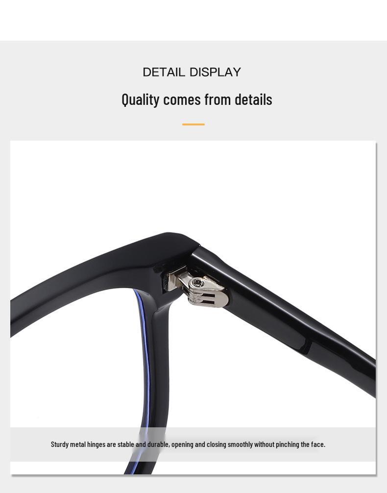 TR90 Korean-Style Large Frame Blue Light-Blocking Mung Bean Eyeglasses 8015