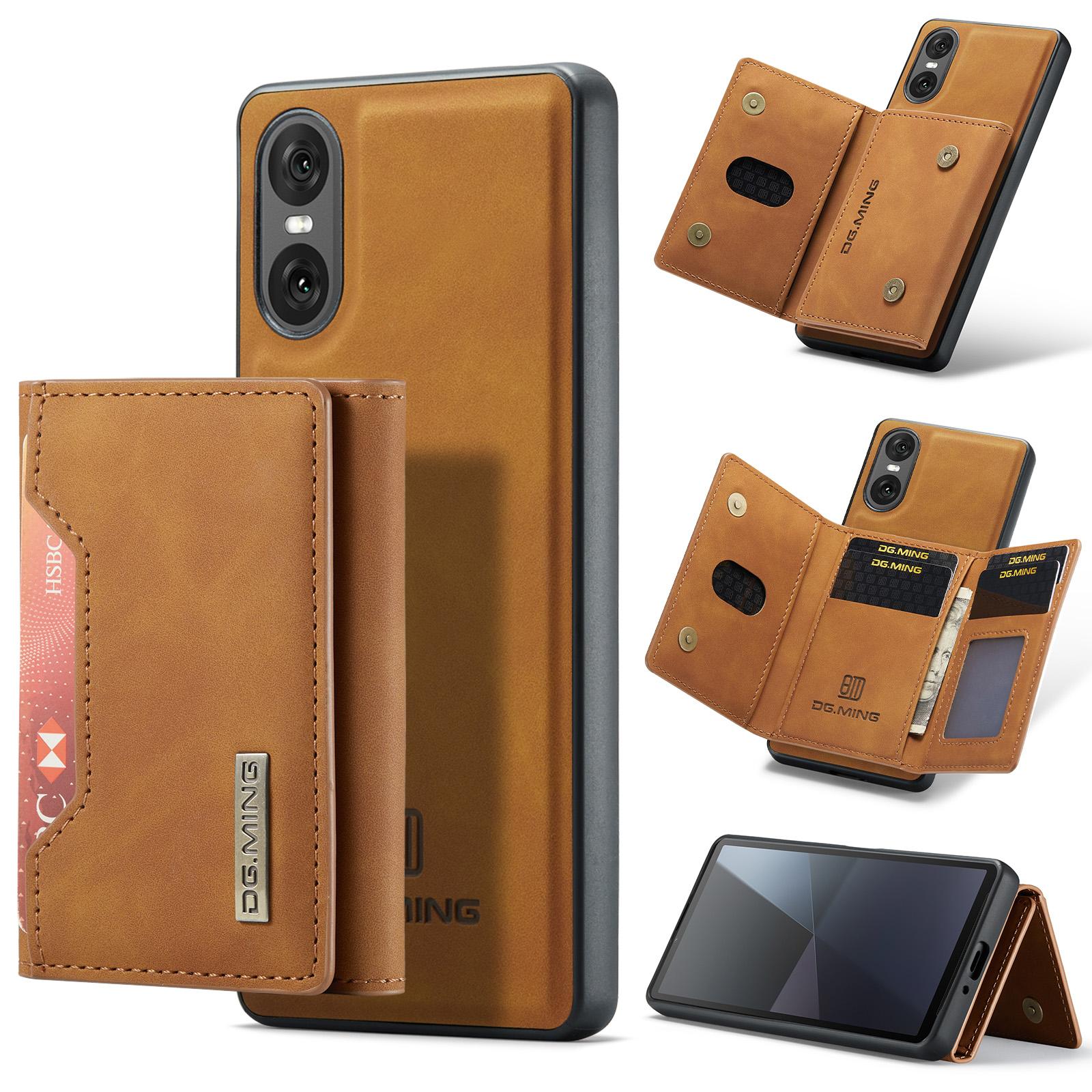 

DG.MING M2 Series for Sony Xperia 10 VI Case Detachable Wallet PU+PC+TPU Phone Cover Brown