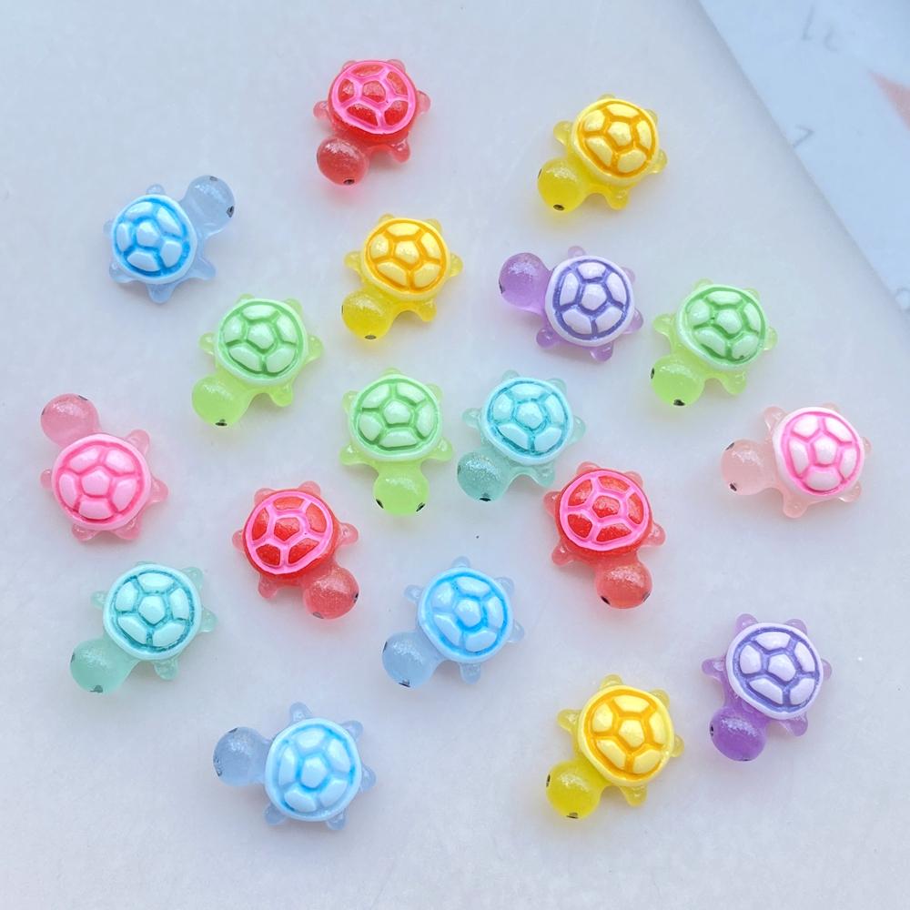 30 Pcs Cute Mini Colorful Turtle Flat Back Resin Cabochons Scrapbooking DIY Jewelry Hairpin Craft Decoration Accessorie