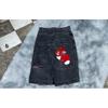 Y2K Hip Hop Boxing Graphic Denim Shorts Loose Fit Gym Streetwear Young Men