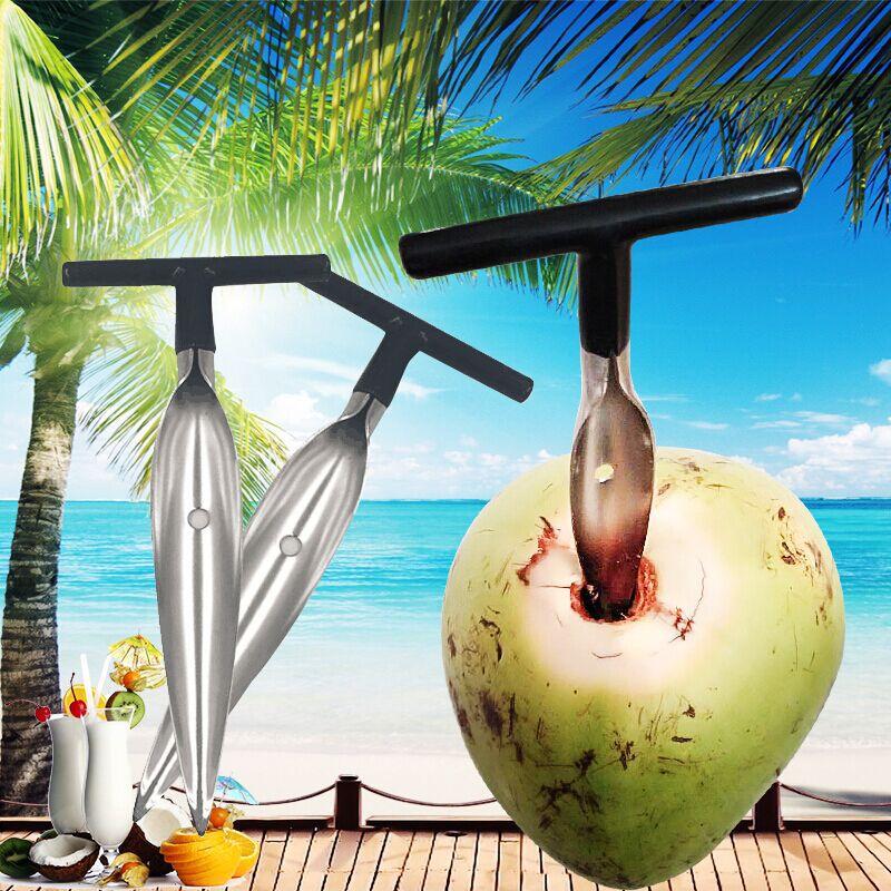1Pcs Coconut Opener Stainless Steel Fruit Punch Tool Straw Open Hole Cut Summer Beach Fruit Coconut Practical Openers Gadget