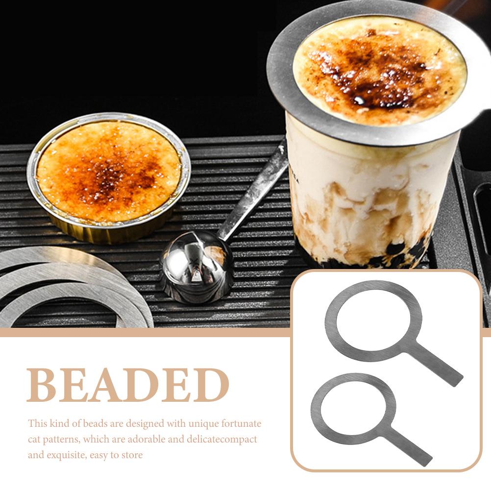 2 Pcs Stainless Steel Baking Cup Gaskets Roasting Tea Rings Latte Milk Cup Rim Covers Handheld Kitchen Tools For Tea Anti Scald