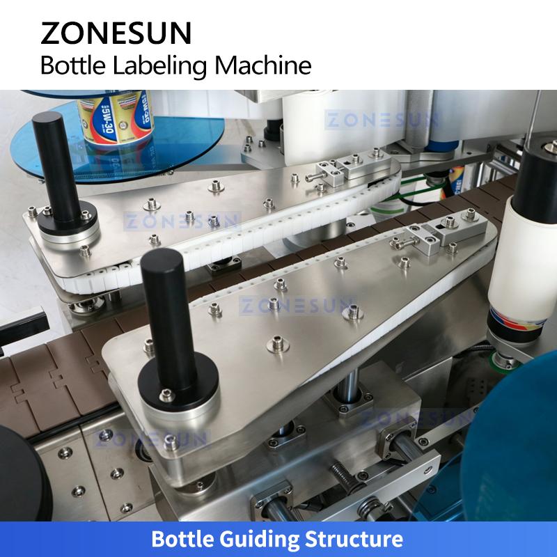 ZONESUN ZS-TB300L Automatic Dual Use Shampoo Lotion Laundry Detergent Flat & Round Bottle Labeling Machine Label Applicator