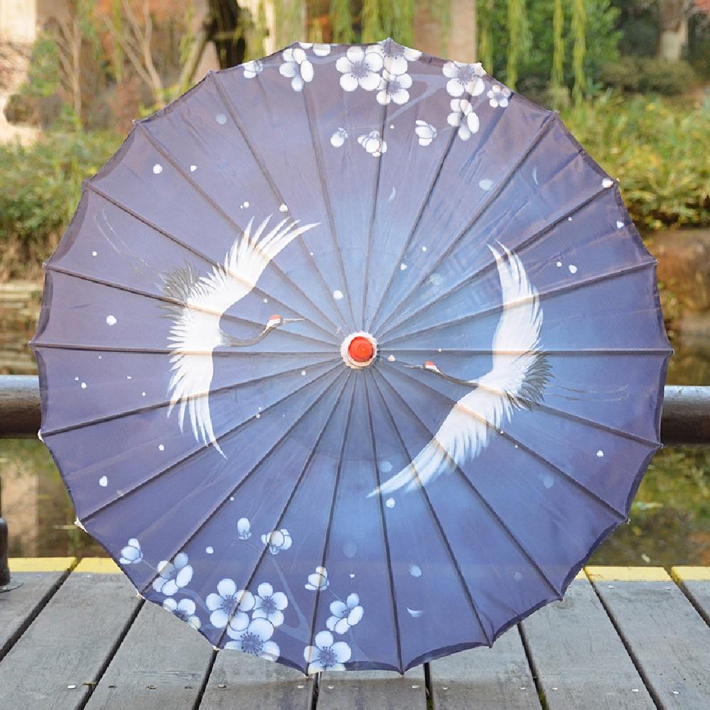 

Японский зонтик от солнца, китайский танцевальный зонт, ветрозащитный зонтик, женский фея, древний Ханфу, реквизит для косплея, УФ-солнце, масляный бумажный зонт