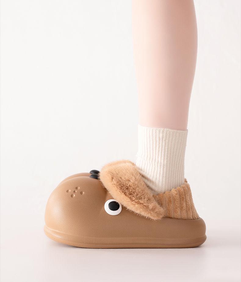 Cozy Winter Dog Slippers: Detachable, Versatile, Warm Cotton with EVA Sole - Cute & Dirt-Resistant for Outdoor Use
