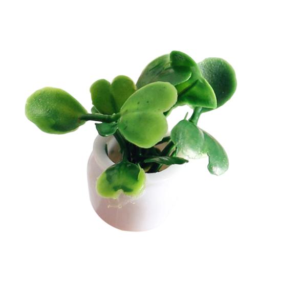 Mini Plant Model 1/12 Scale Doll Houses Plants Realistic Micro Plastic Pots for Doll Houses Garden Accessories Fairy Garden Patio Decor Miniature