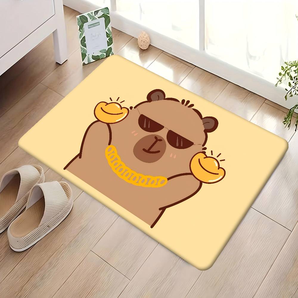 Cartoon Capybara Hippo Entrance Door Mat Nordic Style Bedroom Living Room Doormat Home Balcony Anti-Slip Modern Home Decor