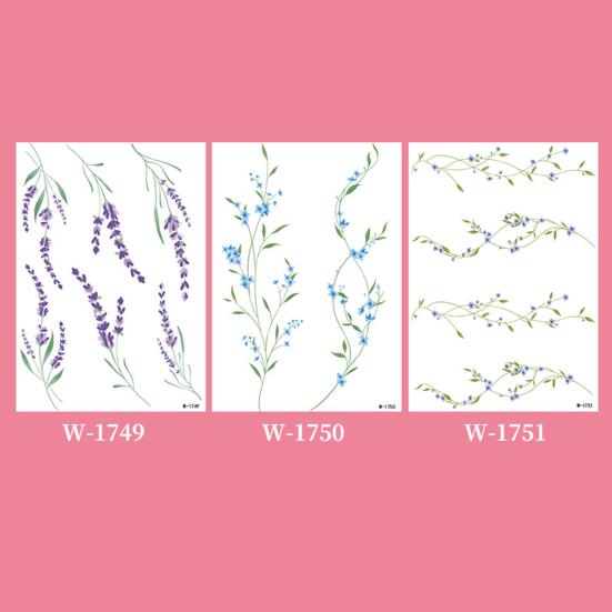 Jijijing 1 Sheet Colorful Flower Tattoo Stickers, Waterproof Temporary Fake Arm Chest Shoulder Tattoos for Women
