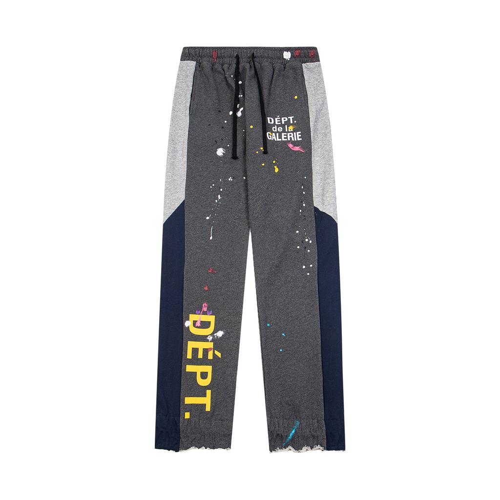 Cross-border Foreign Trade G D Splashing Ink Graffiti Casual Loose Trousers Splicing Couple Leggings Sweatpants Tide Men and Women the Same Style