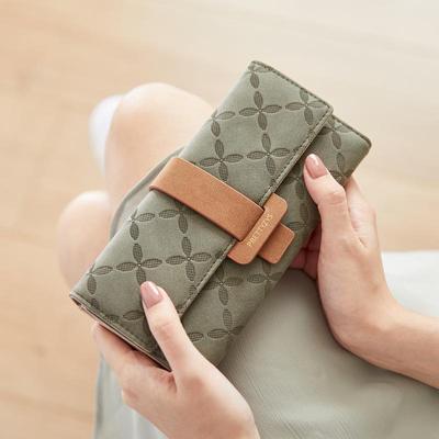 Portafoglio Lungo Pieghevole a Tre Ante da Donna: Pochette Multifunzione in Pelle con Ampia Capacità per Monete