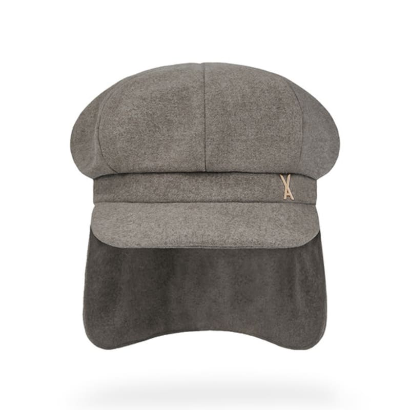 VARZAR VA Stud Fly Newsboy Cap Beige