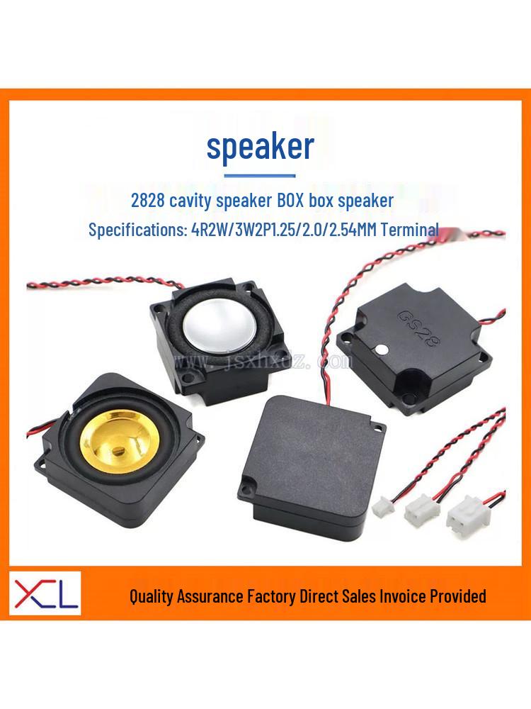 2828 Cavity Speaker, 4 Ohm, 2 Watt/4R3W DIY Bass Speaker with 2P1.25/2.0/2.54 Connector.