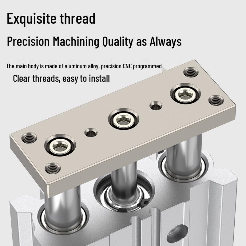 Compact Three-Axis Pneumatic Guided Rod Cylinder 12/16/20/25/32-10/20/40/50/75z