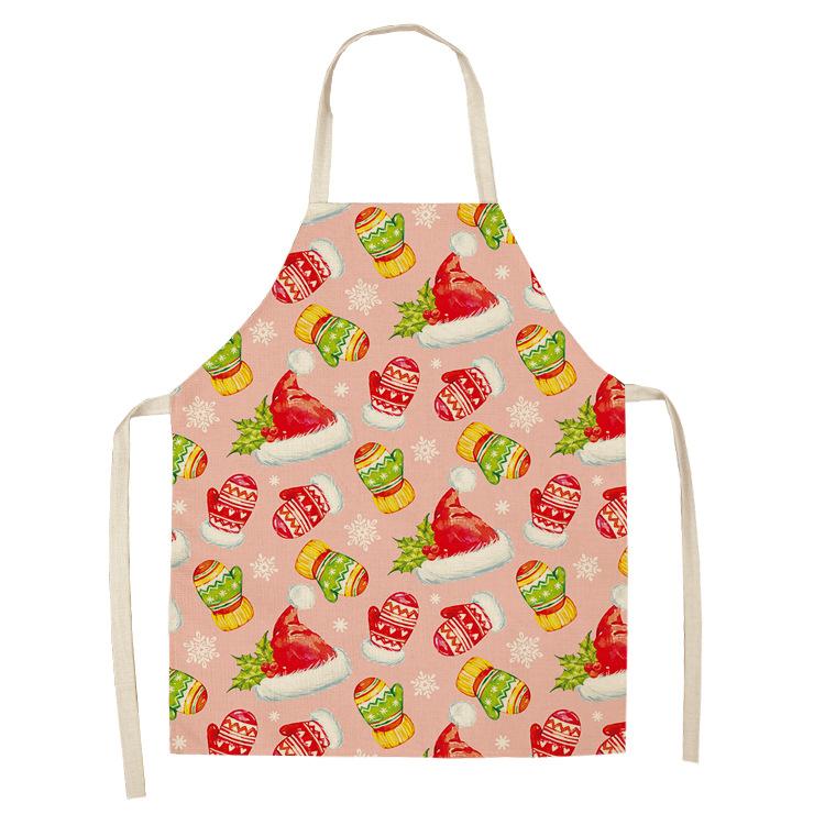 

European and American Christmas Deer Snow Red Plaid Apron Baking Accessories Aprons for Women Apron Kitchen Cooking Accessories 38X47cm(15X19in)