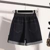 DIMANAF Plus Size 2025 Women Shorts Pants Summer Elastic Loose Jeans Short Basic High Waist Casual Harem Pants 5XL