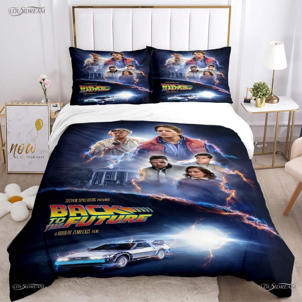 Regreso Al Futuro Ropa de Cama para Todas las Estaciones Funda Nórdica Relleno Juegos de Cama Funda de Colcha Suave y Fundas de Almohada Individual/Doble/Queen/King