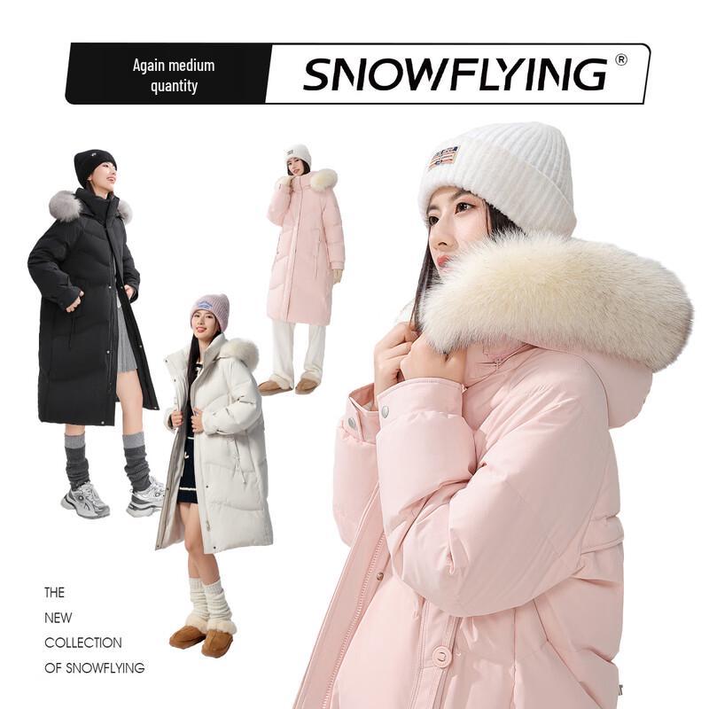 Snow Flying Women's 2025 Mid-length Detachable Fox Fur Hooded Down Jacket