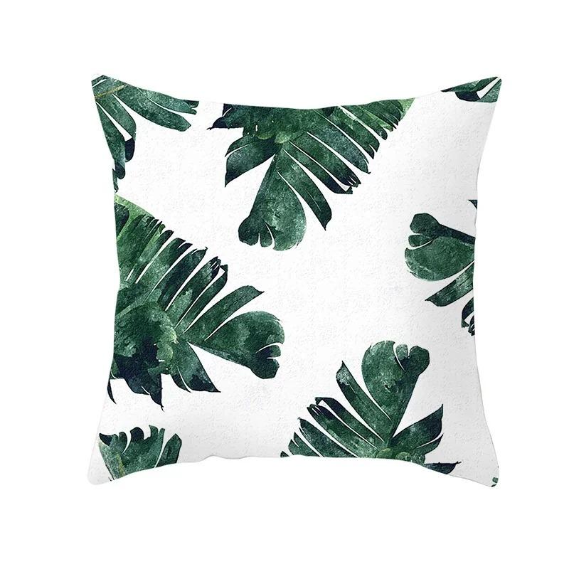Exotic Plants And Floral Pattern Double-Sided Printed Pillow Cover Short Plush Suitable Living Room Bedrooms Throw Cushion Cover