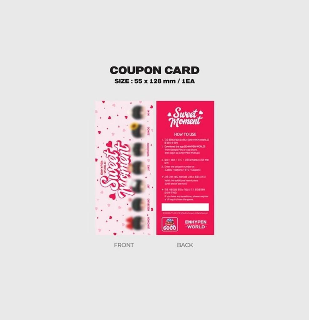 [pre-order] ENHYPEN WORLD Coupon Card Collection Sweet Moment Special Ver. Official K-POP Merchandise