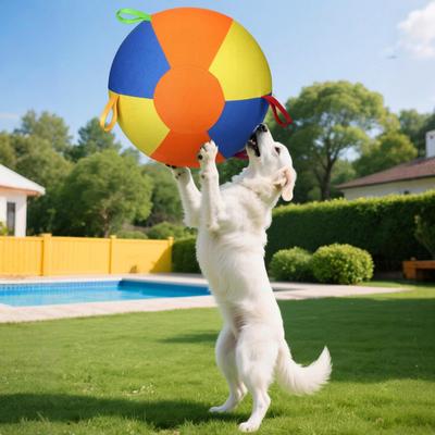 Herding Ball for Dogs Calming Cover Handle Inflatable Ball with Training Ball for Large Breeds Small