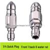 High-Pressure Water Nozzle for Sewer Flushing and Unclogging, 1/4 Quick Change Fitting, Front One Rear Six, Galvanized